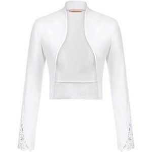 Women's Long Sleeve Shrug Cardigan Sweater White#lace Design
